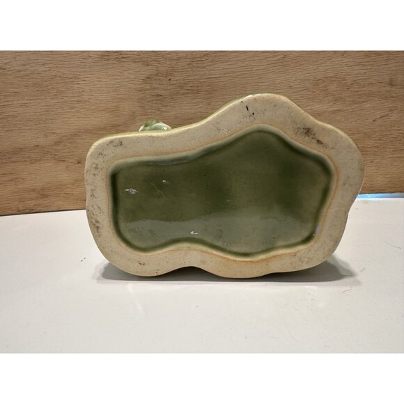Vintage Ceramic Elephant Planter Vase  Lucky Trunk Up Elephant  Green Succulent - Picture 4 of 9